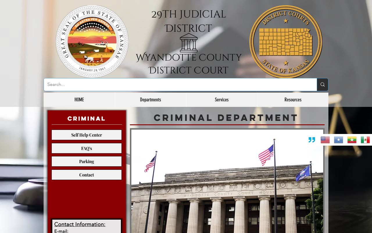 Wyandotte County court dockets Criminal Department source page