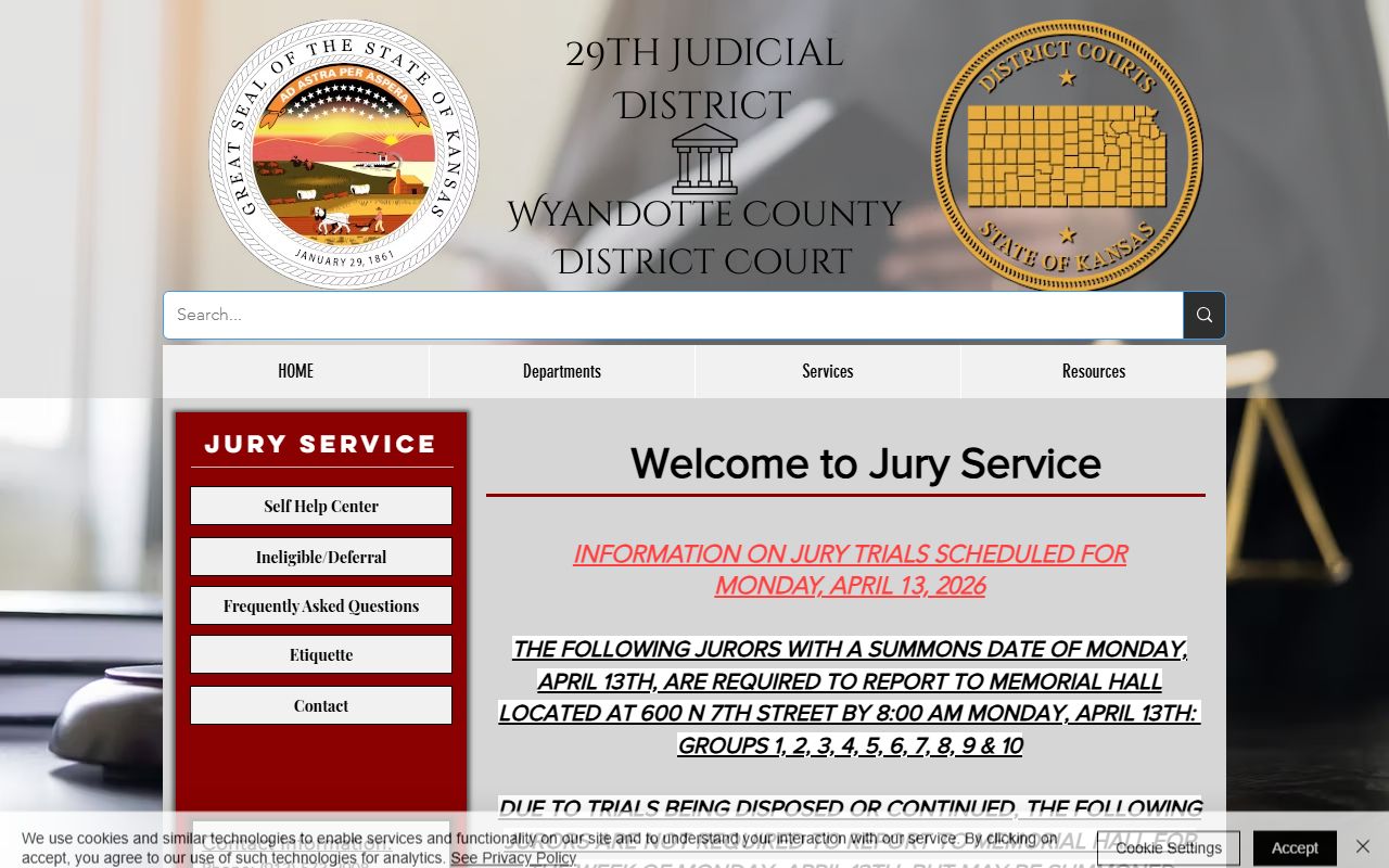 Wyandotte County court records jury reporting and parking details
