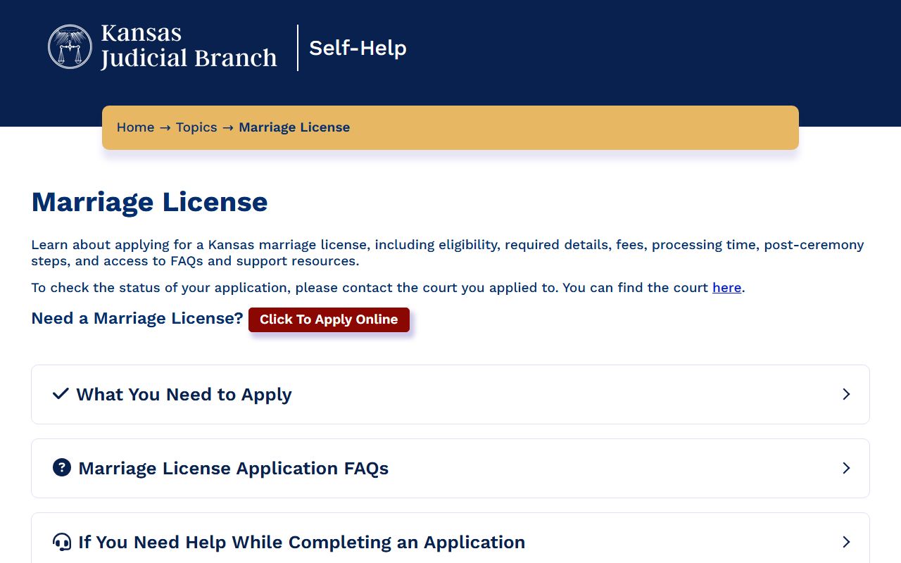 Wyandotte County marriage records Kansas marriage license self-help