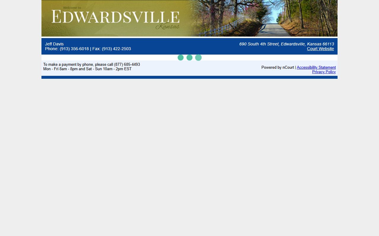 Wyandotte County traffic court records Edwardsville nCourt payment page